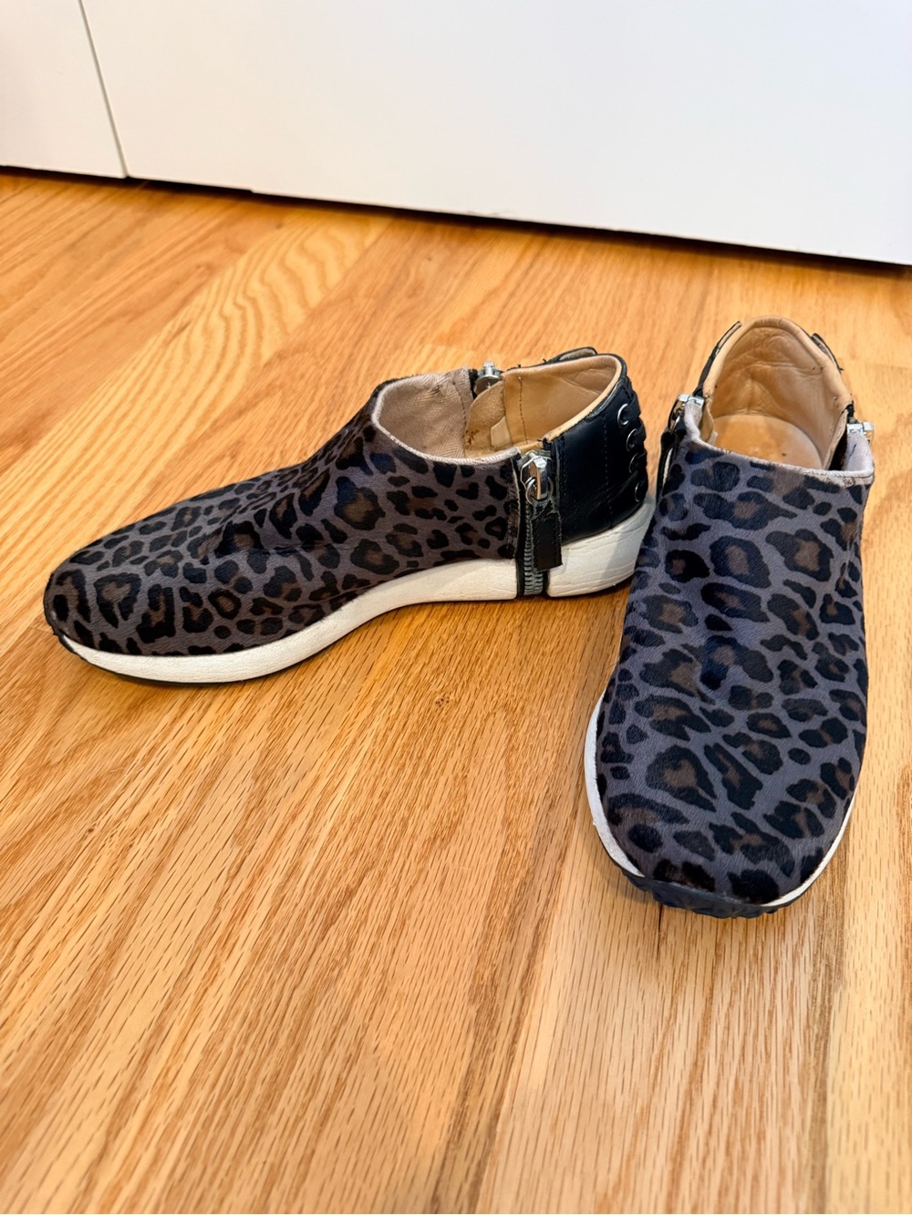 Diesel S-Zipher So Slip On Gray and Black Calf-hair Sneakers